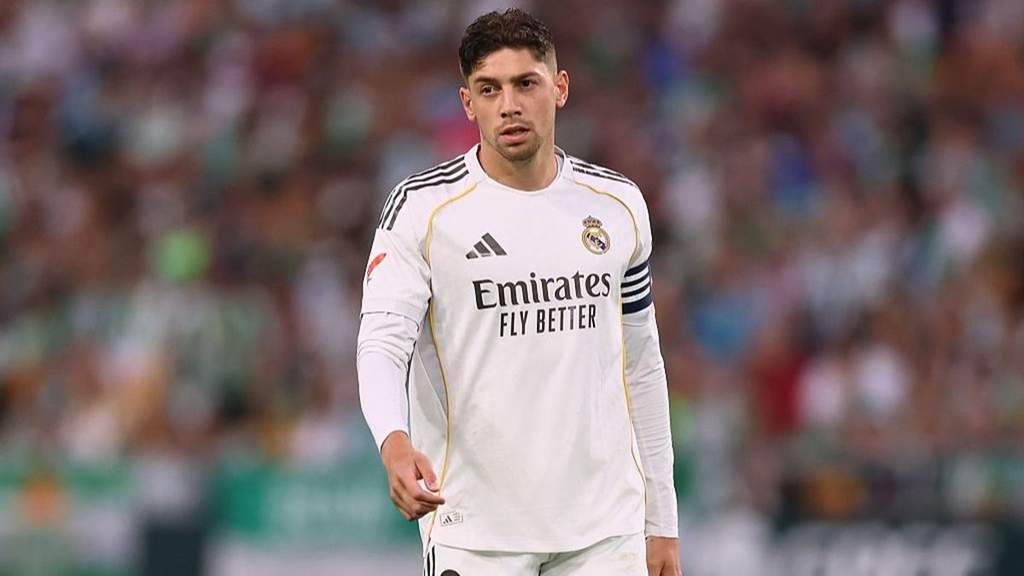 Gelandang Real Madrid Federico Valverde dalam pertandingan La Liga di Spanyol