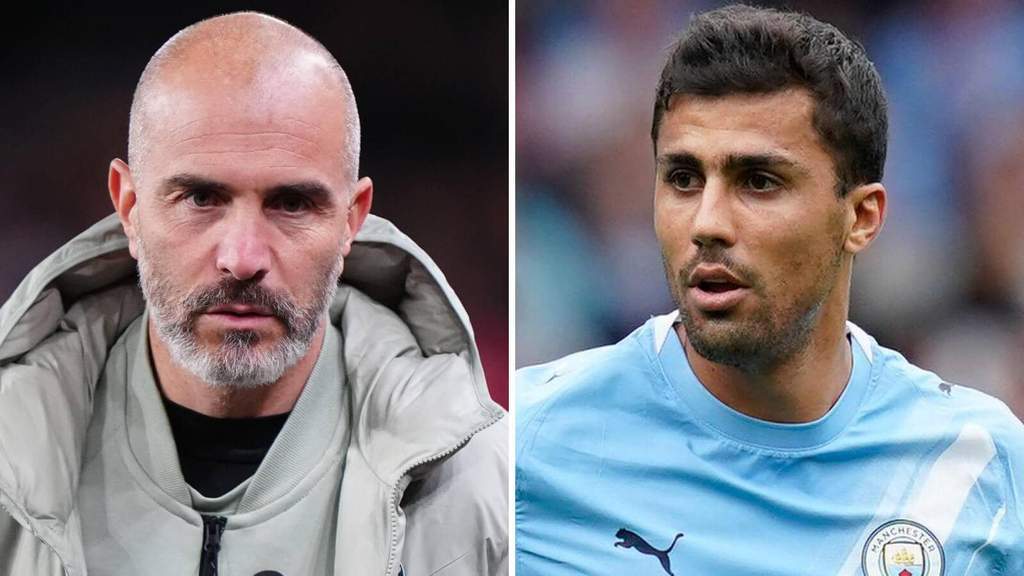 Rodri saat membela Manchester City di tengah spekulasi transfer ke Real Madrid