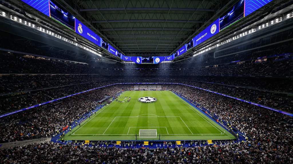 Stadion Santiago Bernabéu siap menyambut laga pembuka Liga Champions antara Real Madrid dan Inter Milan